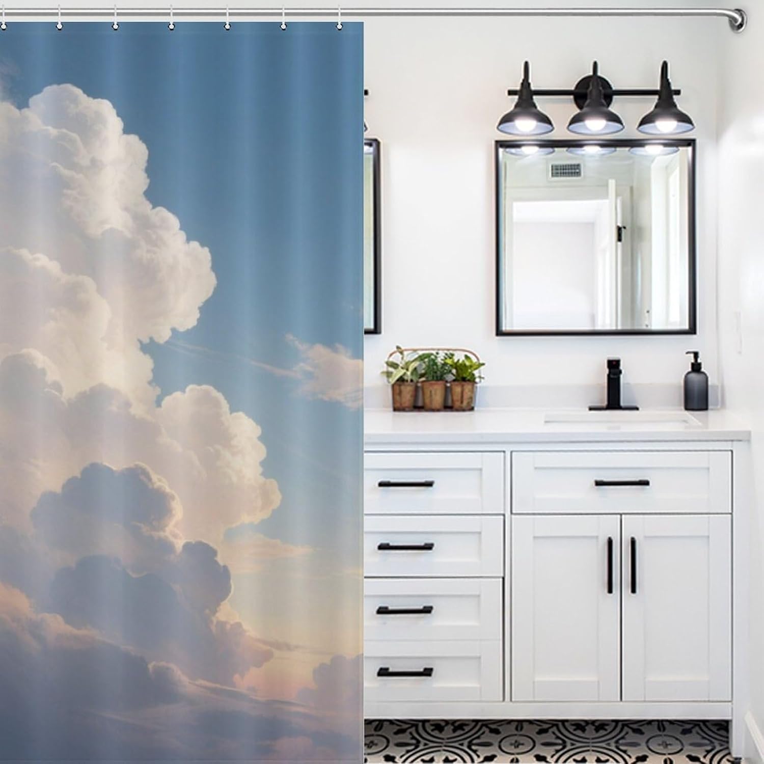 Shower Curtains Fabric Shower Curtain Liner Liner Showers Curtain Dusk Clouds Showers Curtin Opaque for Privacy Protection Water Splash Protection High Aesthetics