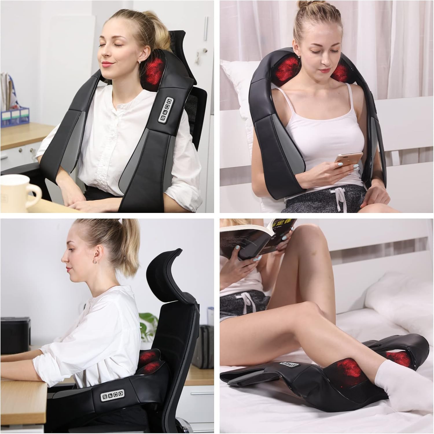 Nackenmassagegerät mit Wärme,iKristin Shiatsu Massagegerät 3D Deep Massage, um Schmerzen am Hals,Rücken,Taille usw. zu lindern,die Massagebedürfnisse der ganzen Familie zu erfüllen