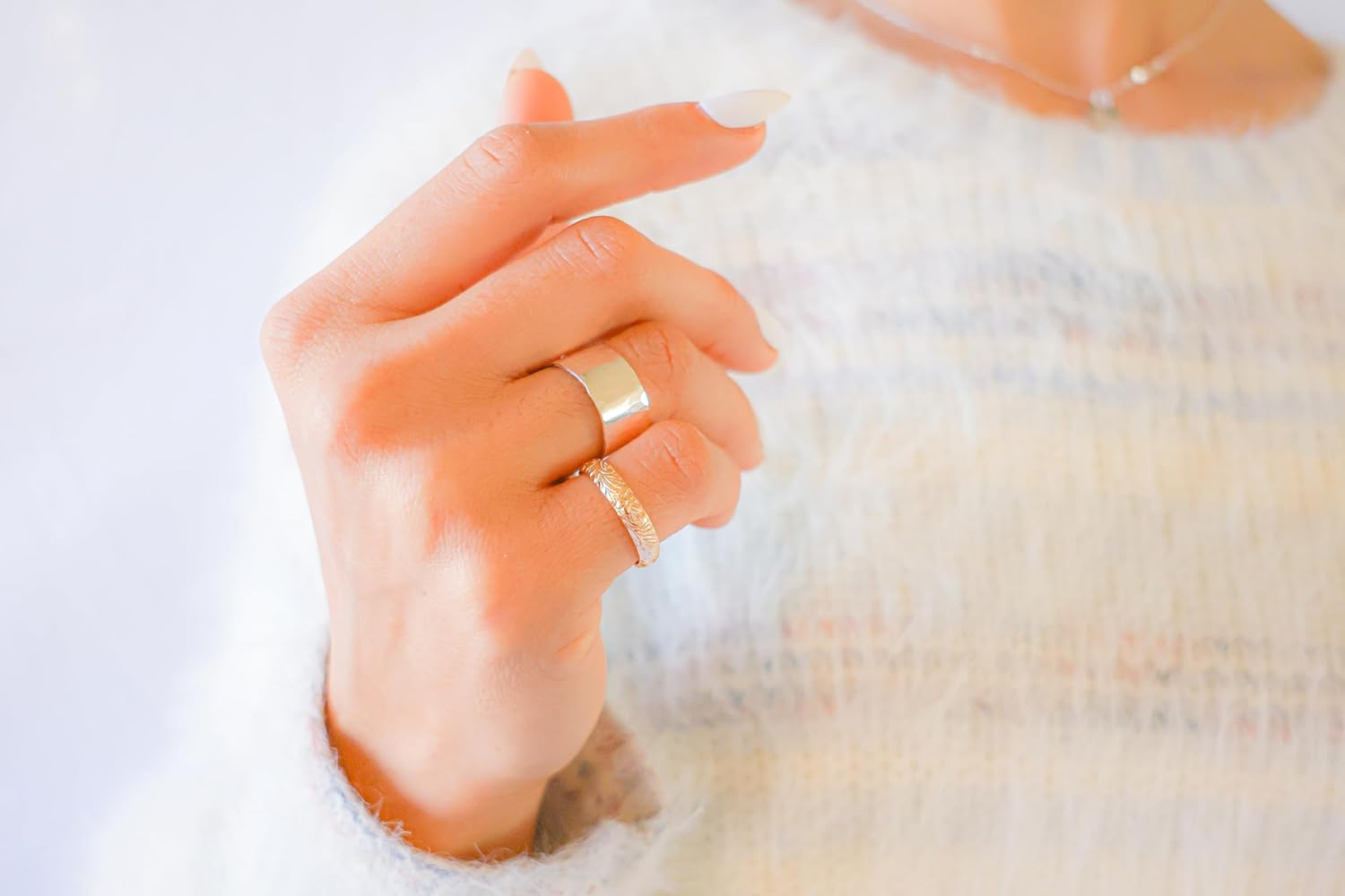 14K Gold Filled Flower Ring Band for Women