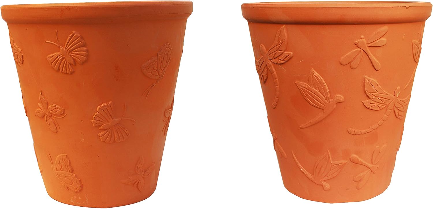 Newly Designed Large Set of 2 Natural Terracotta Garden