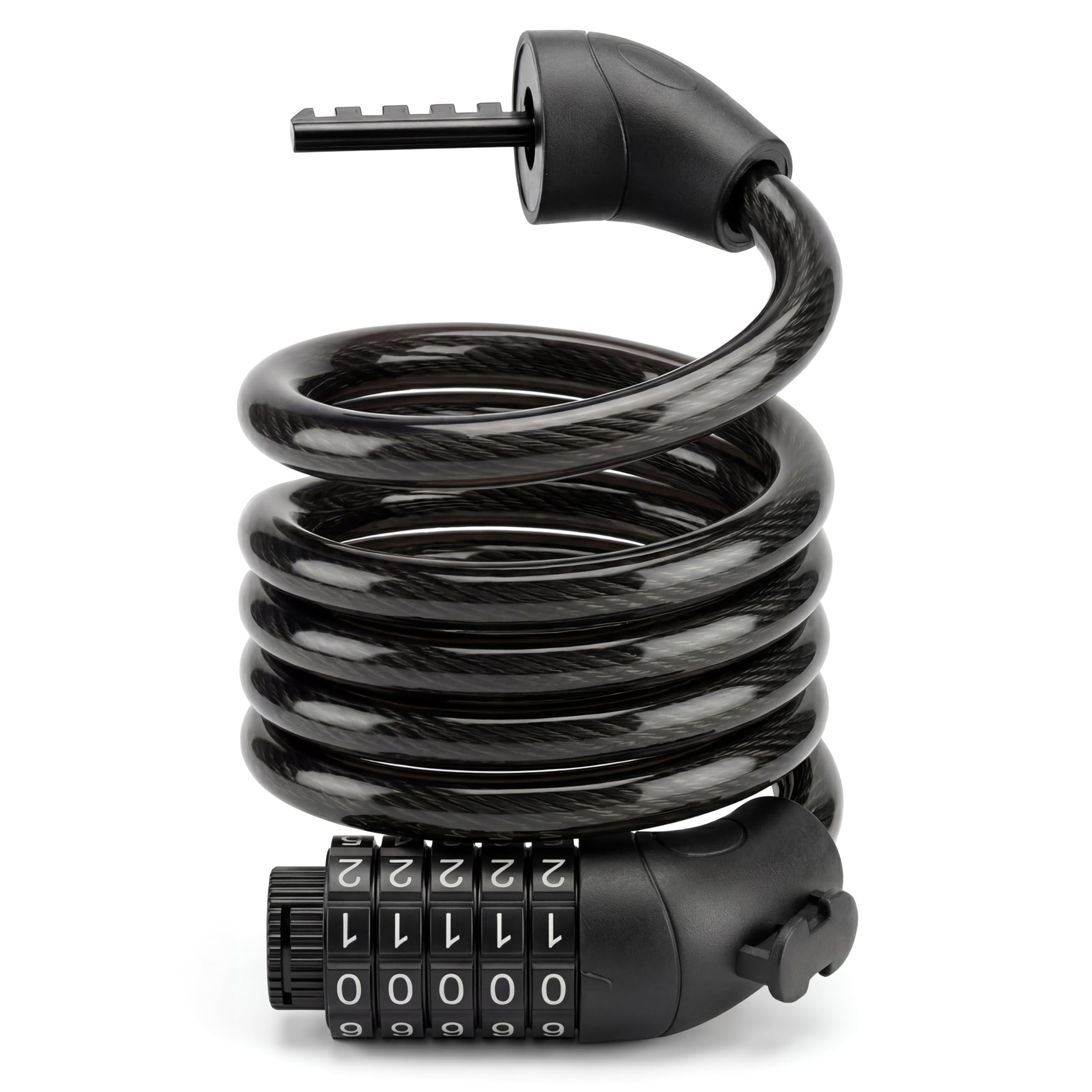 Barpre Bike Lock, 120cm x 12mm 5-Digit Combination Cable Lock, Lightweight Resettable Bicycle Lock with Mounting Bracket for Commuter Bikes, E-Scooters & Garden Gates