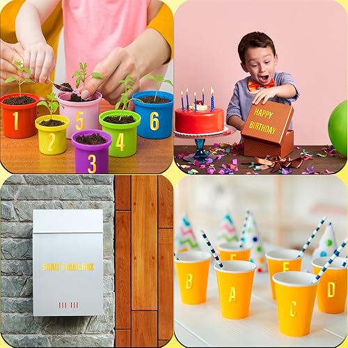 Vista 63 de Calcomanías de letras, 300 piezas, 30 hojas, vinilo autoadhesivo, impermeable, números de buzón, alfabeto para buzón, ventana, puerta, letrero, Negro