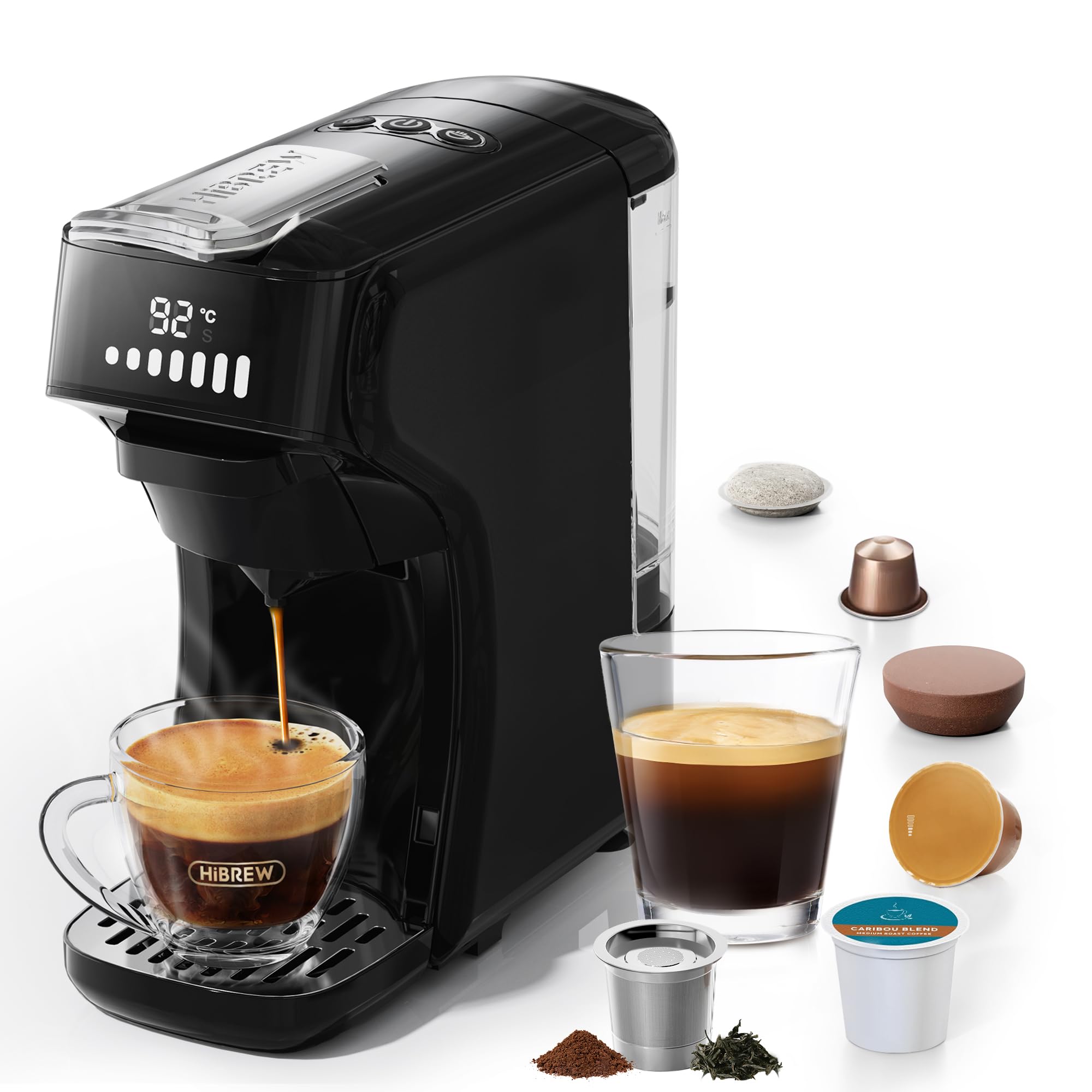 HIBREW H1B 6-in-1 Capsule Coffee Machine | Compatible with Ns*/DG