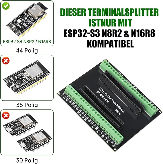 diymore ESP32-S3 DevKitC-1 N16R8 Development Board With 2.4G Antenna,for ESP32 S3 1-N16R8 Expansion board, WiFi & Bluetooth 5.0, for Arduino ESP-32 Dual Type-C Interface