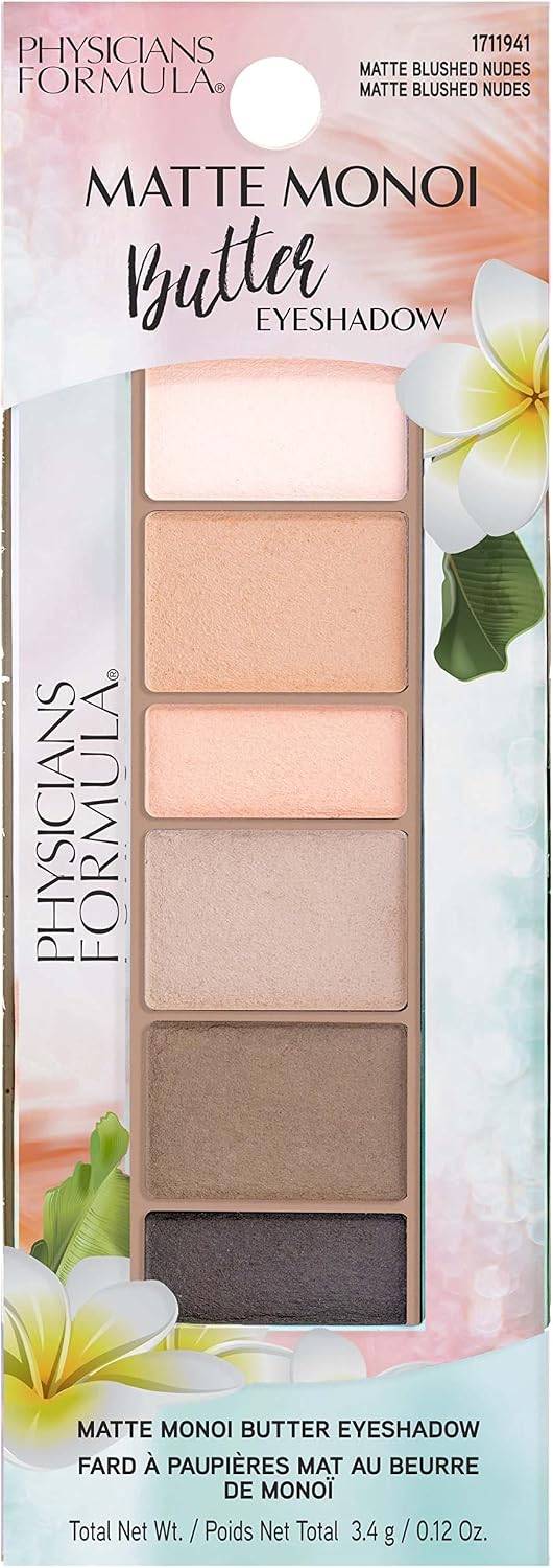 Matte Monoi, Butter Eyeshadow, 1711941 Matte Blushed Nudes, 0.12 oz (3.4 g), Physicians Formula