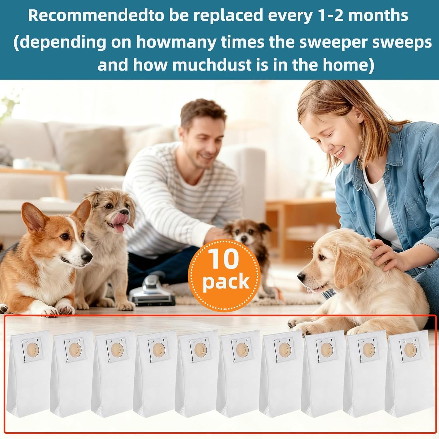 10 Pack IB600 Vacuum Bags Fit for Kenmore Intuition Upright Vacuum Cleaner | Fit for Kenmore Intuition Vacuum BU4050 BU4021 BU4022 BU4020 BU4018 BU3040 BU4023, 5-Layer Filtration, Large Capacity
