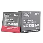 Foodstrong 10K Isotonic Electrolyte Mix – Zero Sugar Hydration | 1000mg Sodium, 200mg Potassium, 60mg Magnesium | Electrolyte Drink Mix – Watermelon Flavour – 8g Sachet, Pack of 12