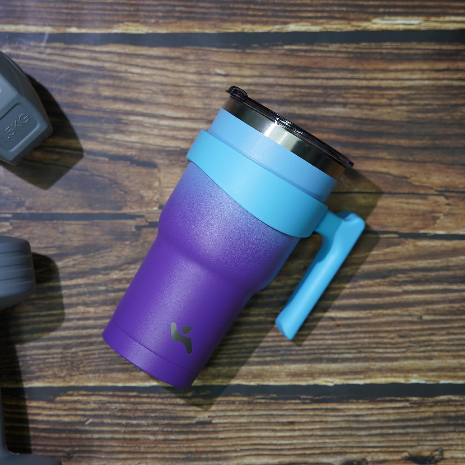 40 oz Tumbler with Handle and 2 Straw 2 Lid, Insulated Water Bottle Stainless Steel Vacuum Cup Reusable Travel Mug,Ocean Dream - Image 7