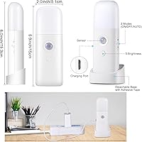 Vista 7 de Luz nocturna recargable con sensor de movimiento, luces nocturnas que funcionan con pilas, luz regulable con sensor de movimiento para interiores