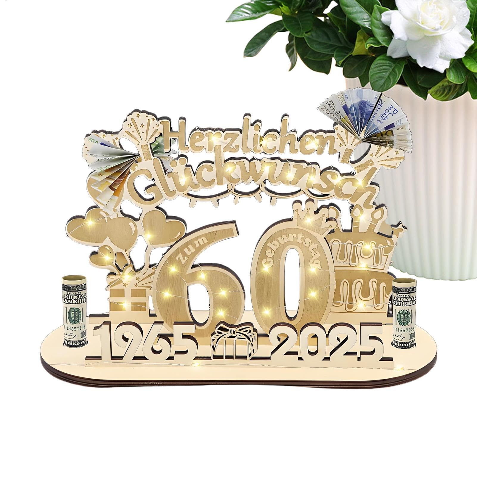 Panneau de table d'anniversaire en bois pour sublimer votre fête des 60 ans