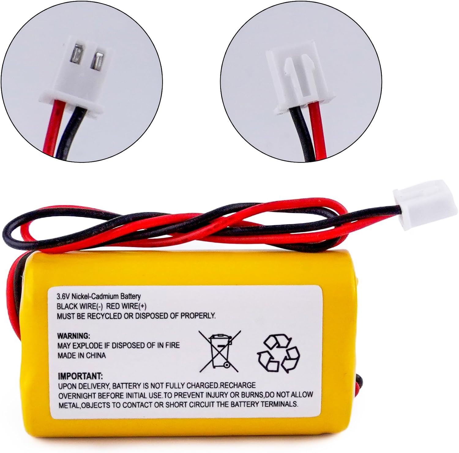 Fulpower 5-Pack 3.6V 900mAh Ni-Cd AA Rechargeable Emergency Light Batteries for Exitronix 10010037, Max Power B2-0031 MH468886, Unitech LEDR-1 6200RP, Dantona CUSTOM-318 OSA230, Replacement Battery.