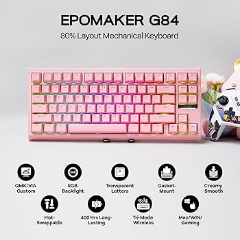 Amazon | EPOMAKER G84 80% RGBゲーミングメカニカルキーボード