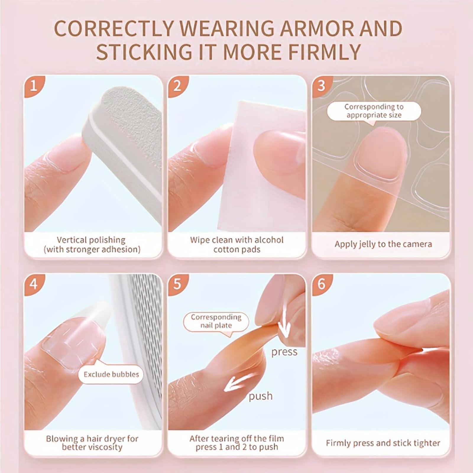 Sztuczne paznokcie z francuskim manicure, wciskane, akrylowe, z kokardką, kryształkami, serduszkiem, kwadratowe