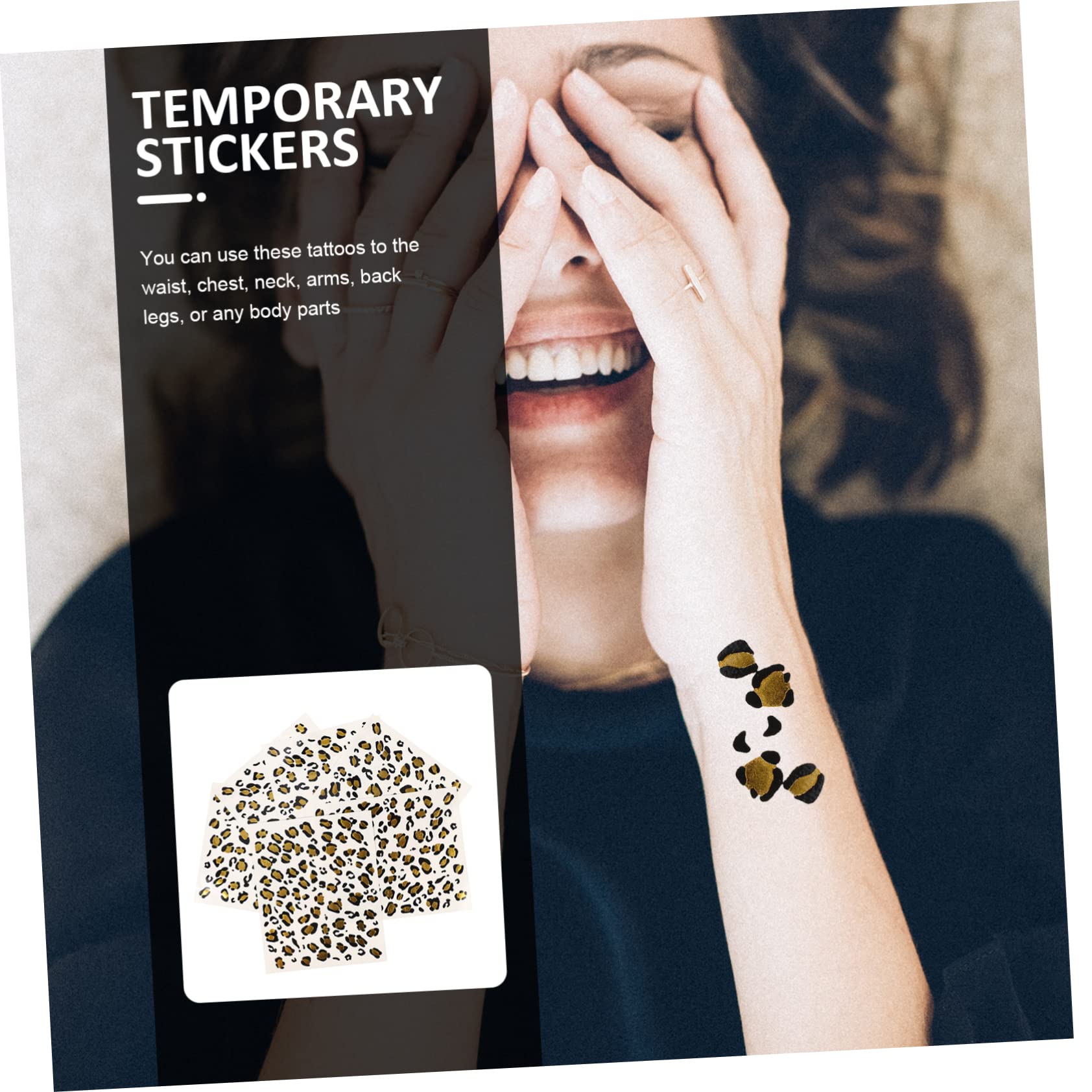 PartyKindom 6 Hojas de Tatuajes Temporales de Transferencia Térmica Estampado de Leopardo, Papel de Transferencia Delicado y Fácil de Aplicar para Fiestas y Club
