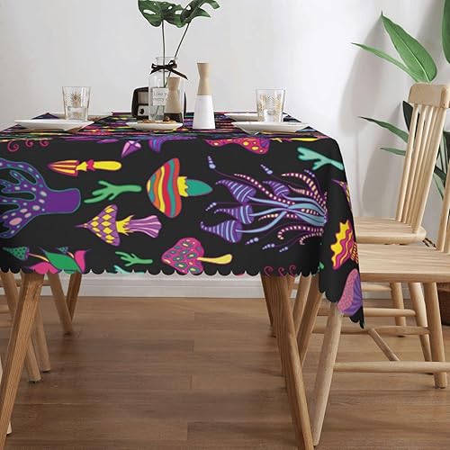 Miniatura 2 de Aimeryup Bright Mushroom Table Cloth Rectangle Table,Waterproof Tablecloth Rectangle Table Cloth Tablecloths for 6 Foot Rectangle Tables manteles de
