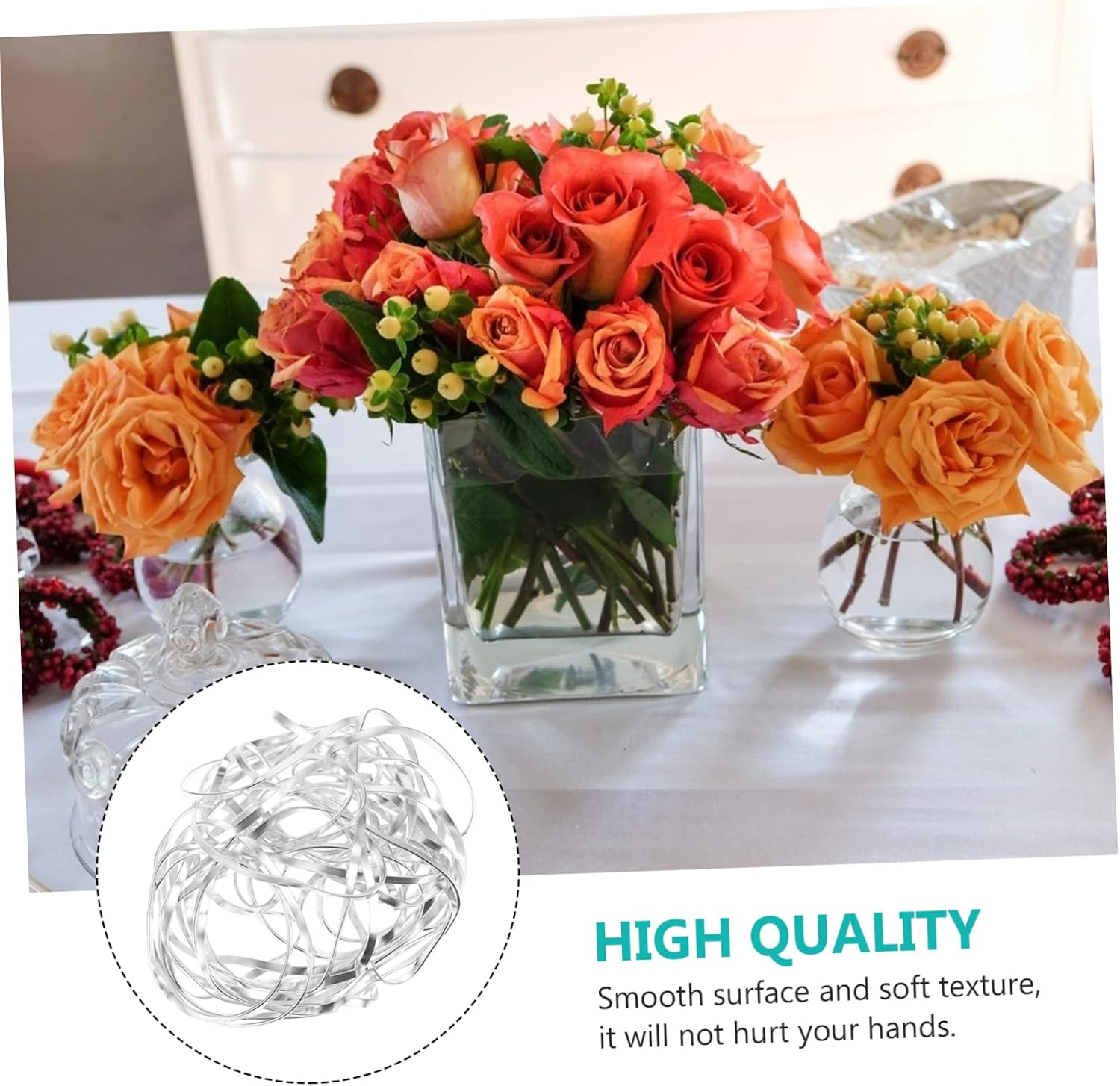 Veemoon 3pcs Flower Holder for Floral Arranging Flower Vase Accessory for Easy Fixation Suitable for Home and Cafe Decor