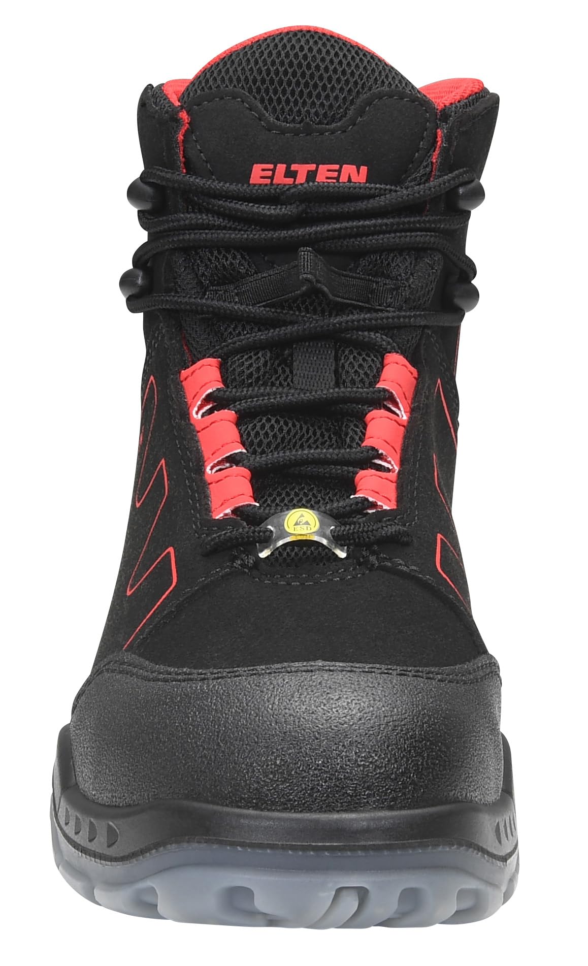 ELTEN GRANT Red XW Mid ESD S2 | Sicherheitsschuhe für Damen & Herren, Stahlkappe, extra weite Passform, leicht, atmungsaktiv