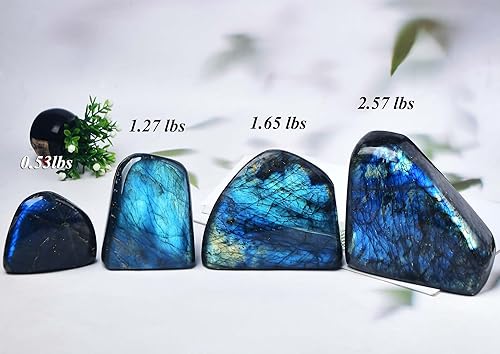 Miniatura 5 de FZBHRO Piedra de cristal curativa de labradorita pulida de labradorita grande para regalo de meditación, decoración del hogar, 0.8-1.3 libras