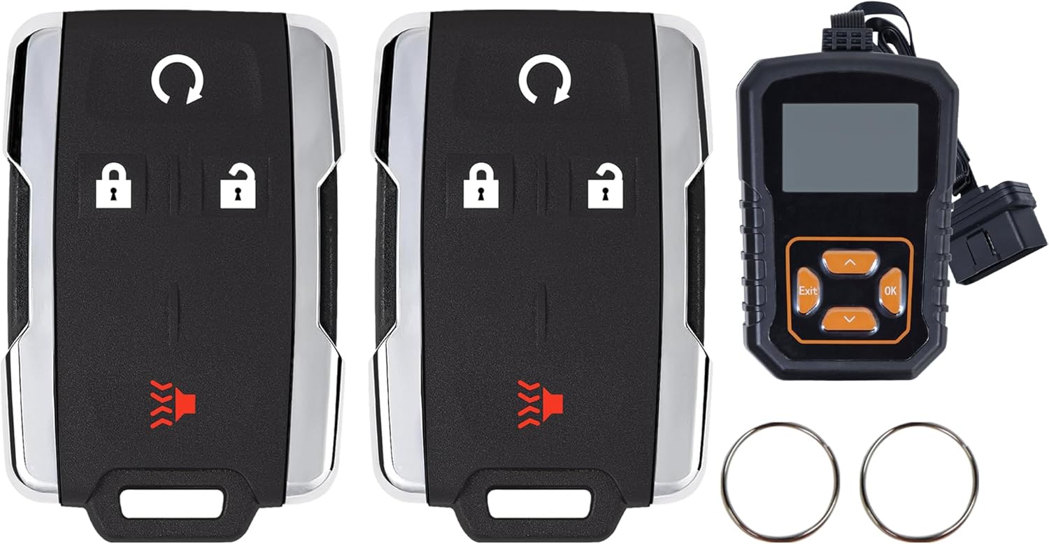 2PCS Key fob Keyless Entry Remote Key Fob Replacement for GMC Sierra Chevrolet Silverado 1500 2500 3500 2014-2020 GMC Canyon Chevy Colorado 2015-202 (FCCID:M3N32337100) Made Programming Simple