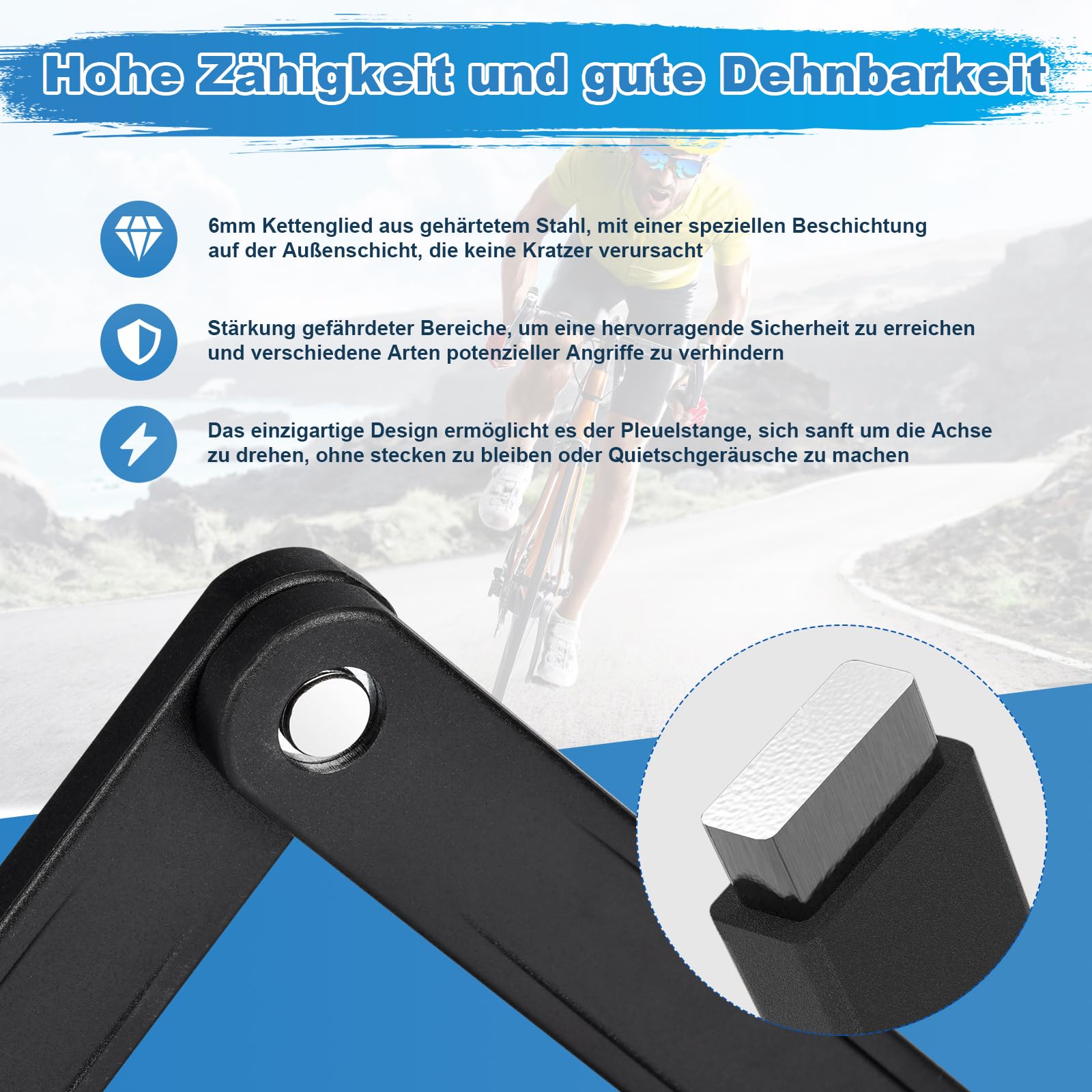 Folding Bike Lock, 80 Cm 6 Knots Anti-Theft Bicycle Lock