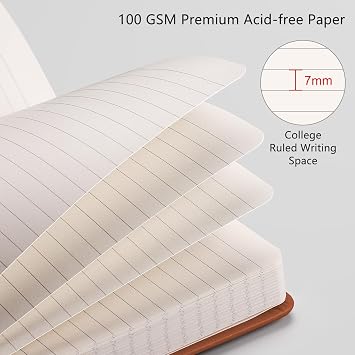 RETTACY Lined Journal Notebook, 96 Numbered Pages, A4 Size (8.5'' x 11'')