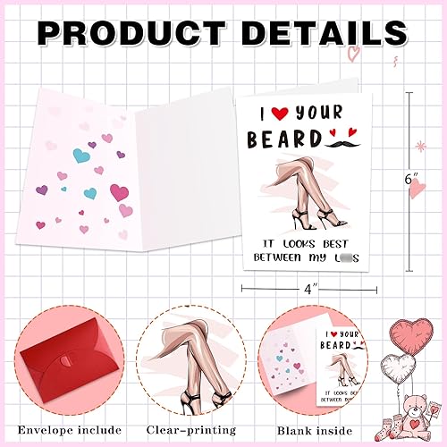 Vista 35 de Divertidas tarjetas de San Valentín para ella, él, tarjetas traviesas de San Valentín, tarjetas de felicitación de cumpleaños con sobre para novio