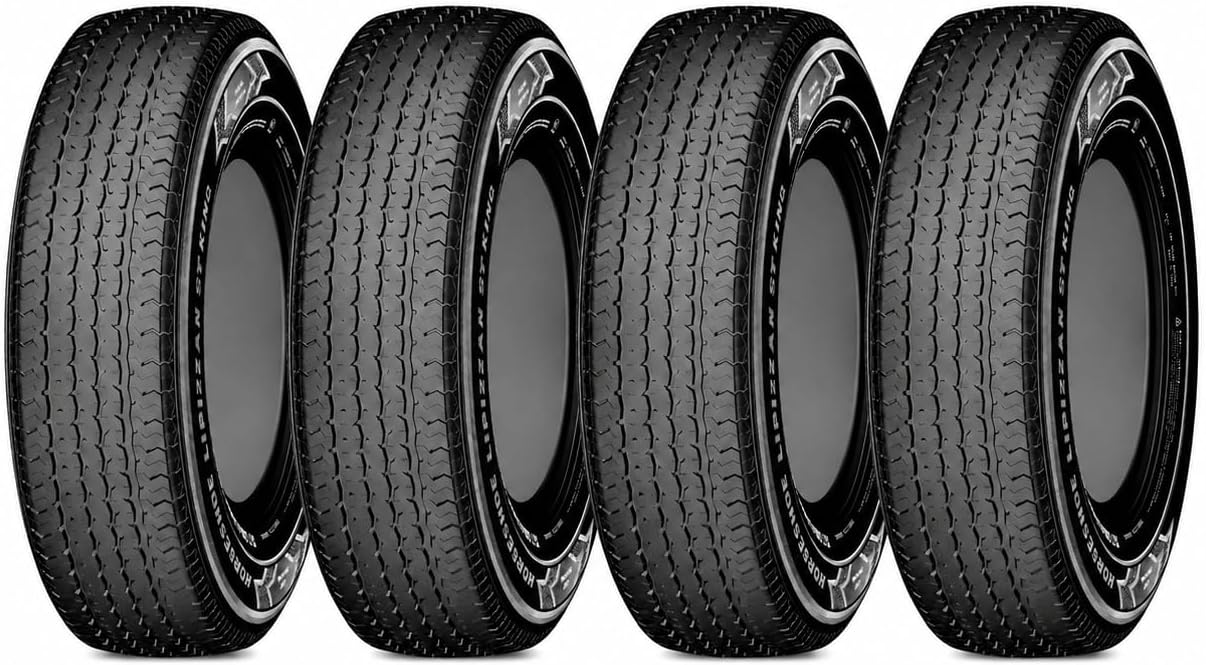 HORSESHOE LIPIZZAN 4 New ST225/75R15 10PLY ST-KING I Steel Belted LRE Heavy Duty Premium Radial Trailer Tires w/Featured Rim-Guard-Wall 117/112M 81mph BSW All Terrain All Season (4, ST 225/75R15 10PR)