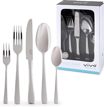 vivo - Villeroy & Boch Group - Voice Basic Tafelbesteck 30 Teilig 6 Personen Spülmaschinenfest Rostfrei Besteck Set Essbesteck Messer Gabel Löffel Set Cutlery Set Besteckset Edelstahl