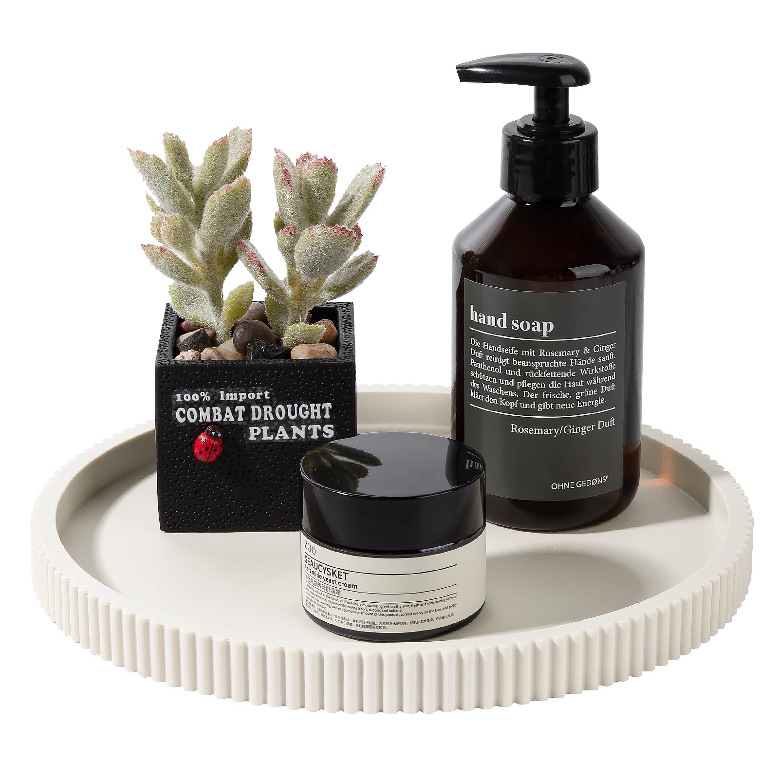 Silicone Bathroom Tray - Black Perfume Organizer -9