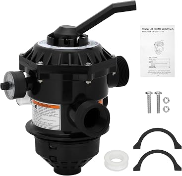 272526 Sand Filter Multiport Valve Replacement for Pentair 262506 1-1/2 Inch 6-Way Clamp Style, Compatible with Tagelus/Sand Dollar/Meteor Pool Sand Filter, Multi Port Valve