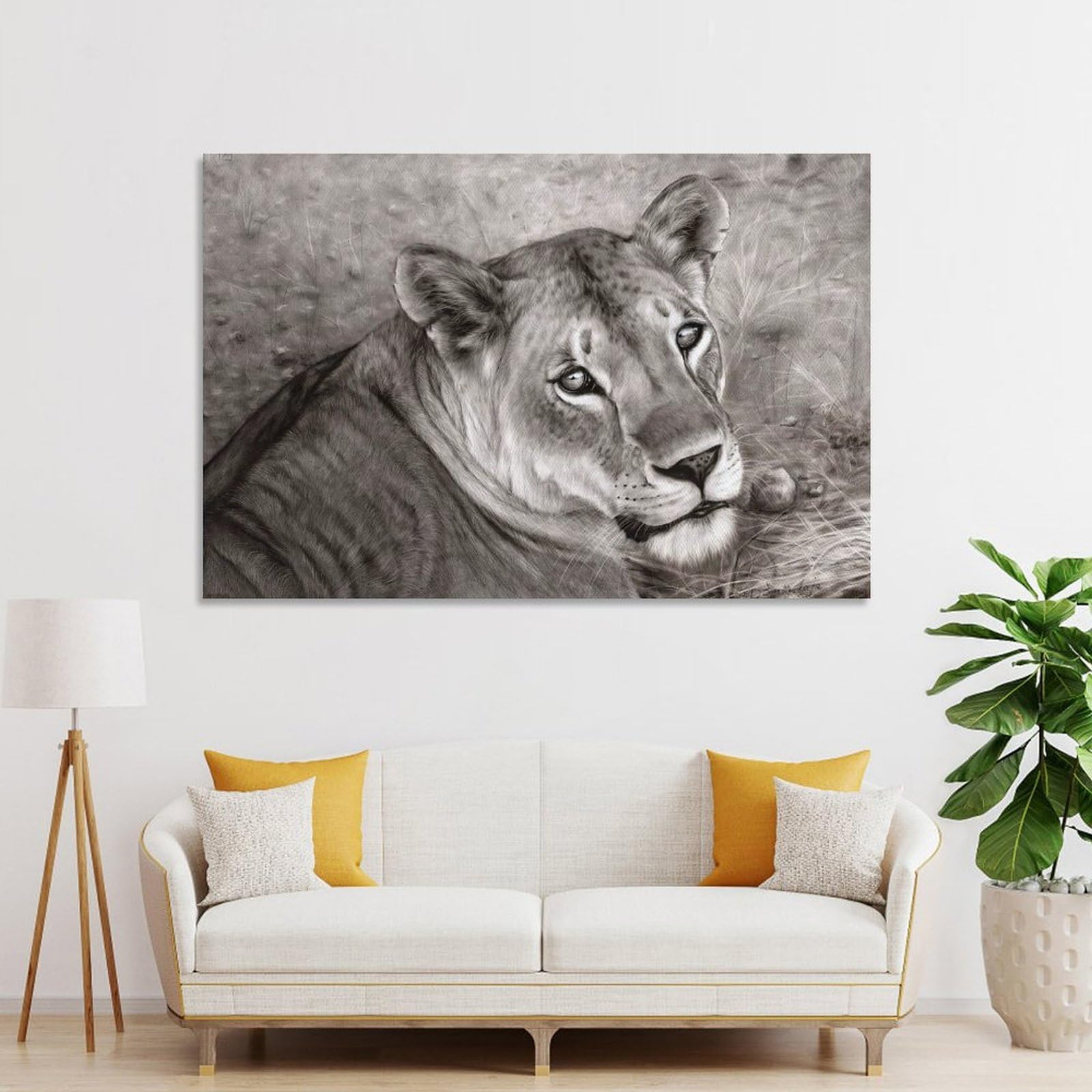 Junmoney Queen Of Savannah Canvas Wall Art 24x36inch(60x90cm), for Study, Office Or Focused Interiors, Home Office Artwork with Decorative Appeal