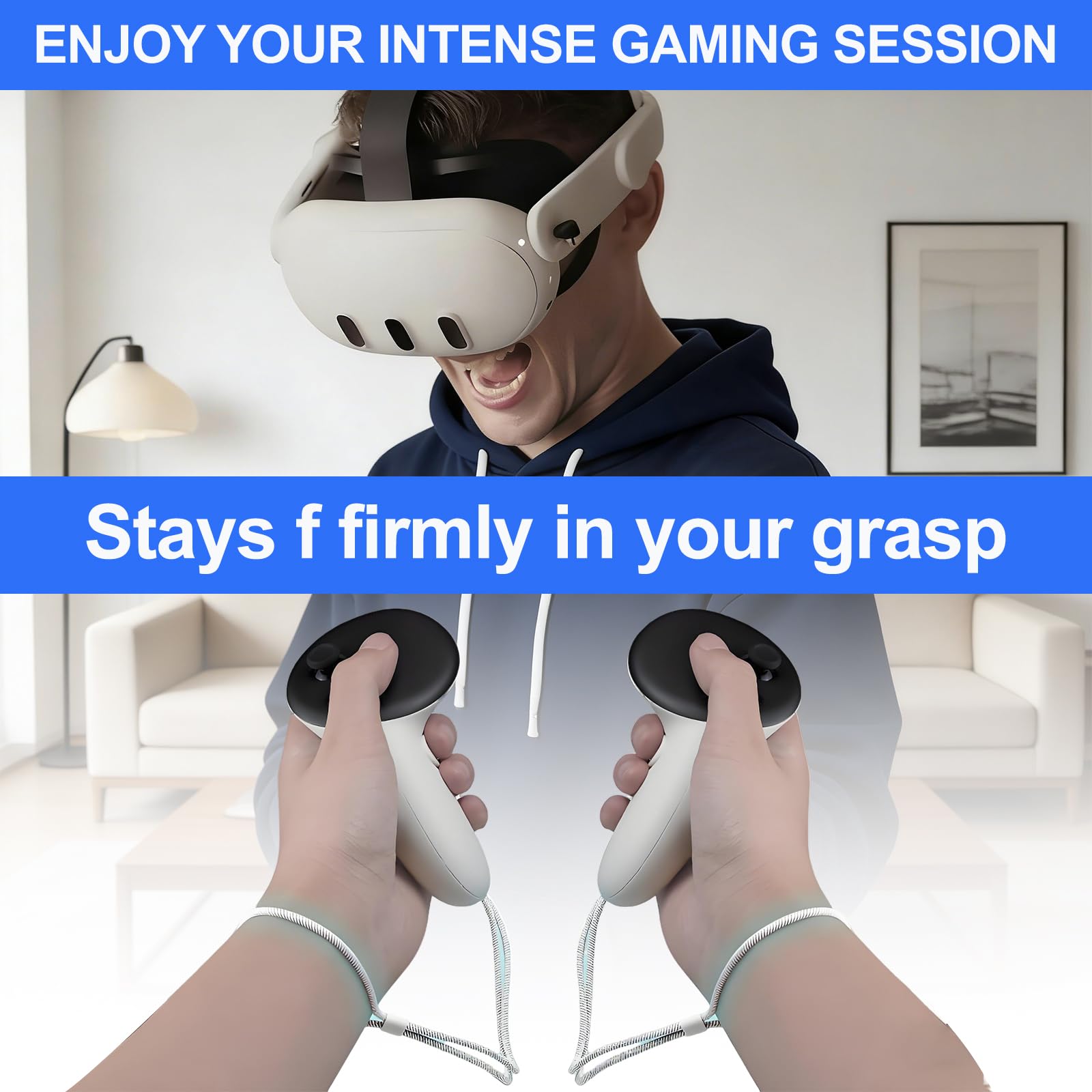 1 Pair 2Pcs Meta Quest 3 Controller Wrist Straps, Upgraded Replacement Adjustable Hand Lanyards for Oculus Quest 3/3S, Durable and Easy DIY Installation VR Accessories — view 7
