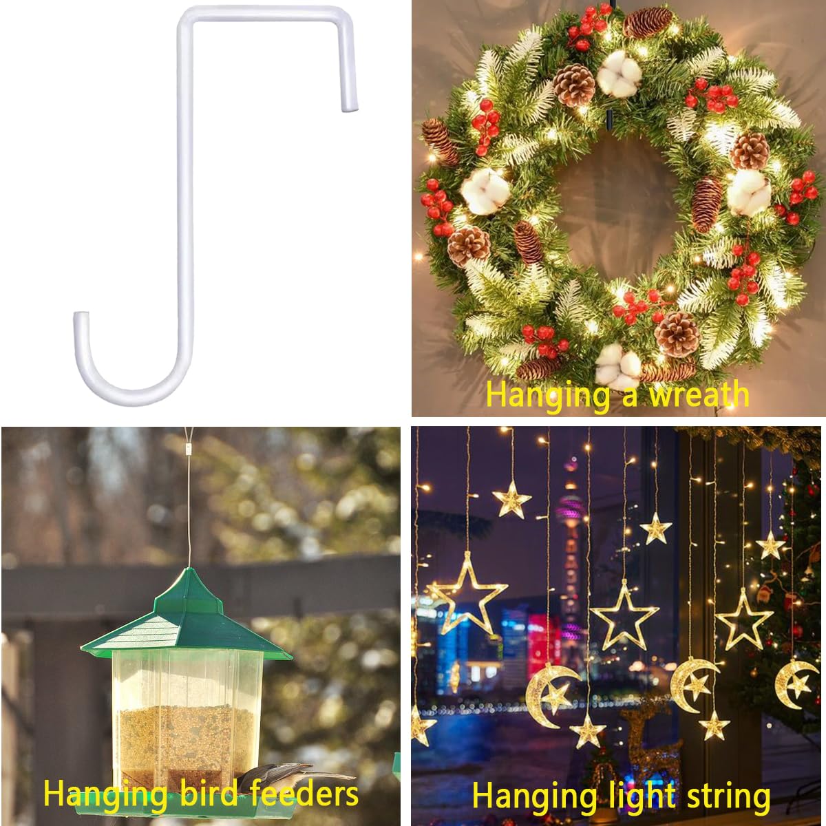 Lemiyoo 8 Pcs Garden Hangers, 6 Inch Indoor/Outdoor Fence Hooks, Over Fence Hanging Baskets, Brackets for Lights Bird Feeders - Image 4