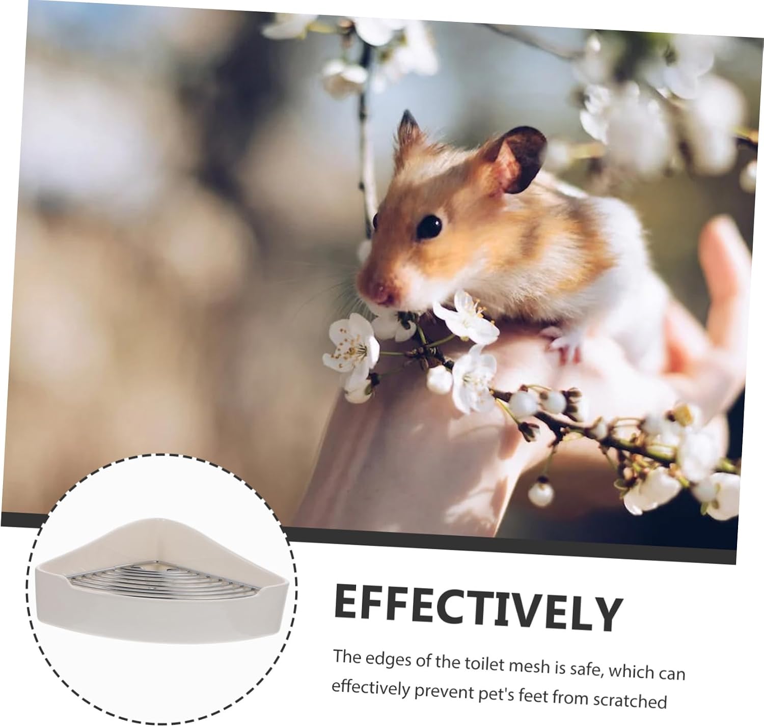 Toddmomy Rabbit Litter Box Pet Toilet for Bunny Cage Small Hamster Litter Pan Leak Design Triangle Ceramic