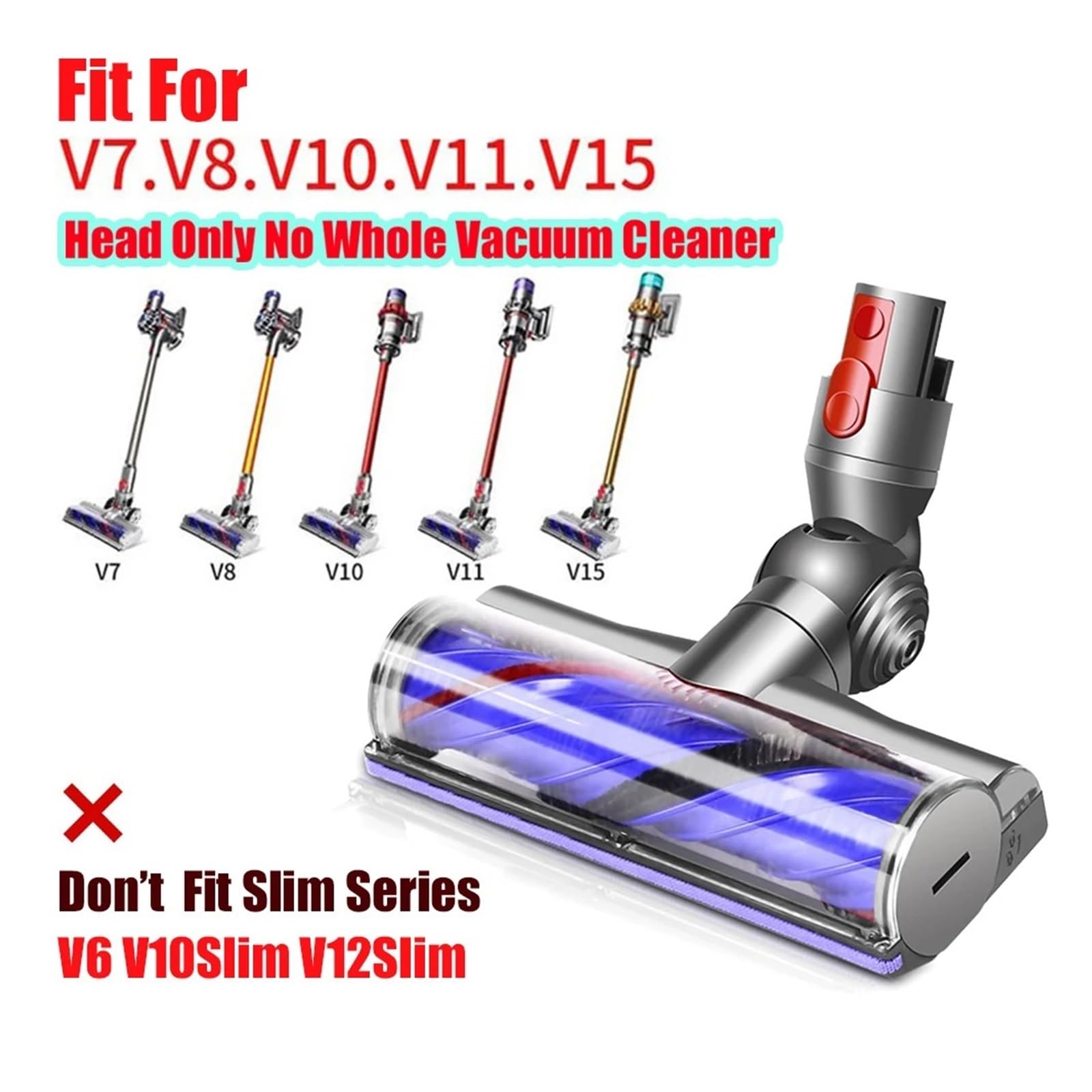 Główka szczoteczki zapobiegająca splątaniu kompatybilna z Dyson V7-V15