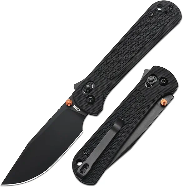 CJRB Bolt Folding Pocket Knife, 3.25'' AR-RPM9 Steel Blade G10 Handle EDC Knife with Recoil Lock Pocket Clip for Men Women Camping Survival Hiking, Black (J1960)