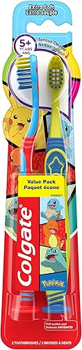 Miniatura 36 de Colgate Cepillo de dientes para niños, Minions, con cerdas extra suaves y soporte de ventosa integrado, paquete de 4