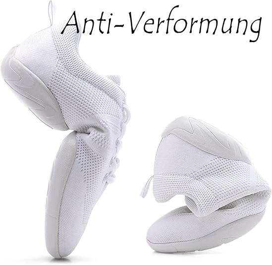 Scarpe Da Ballo Donna | Palestra E Aerobica | Suola Flessibile | Bianco Taglia 33 EU - Foto 10