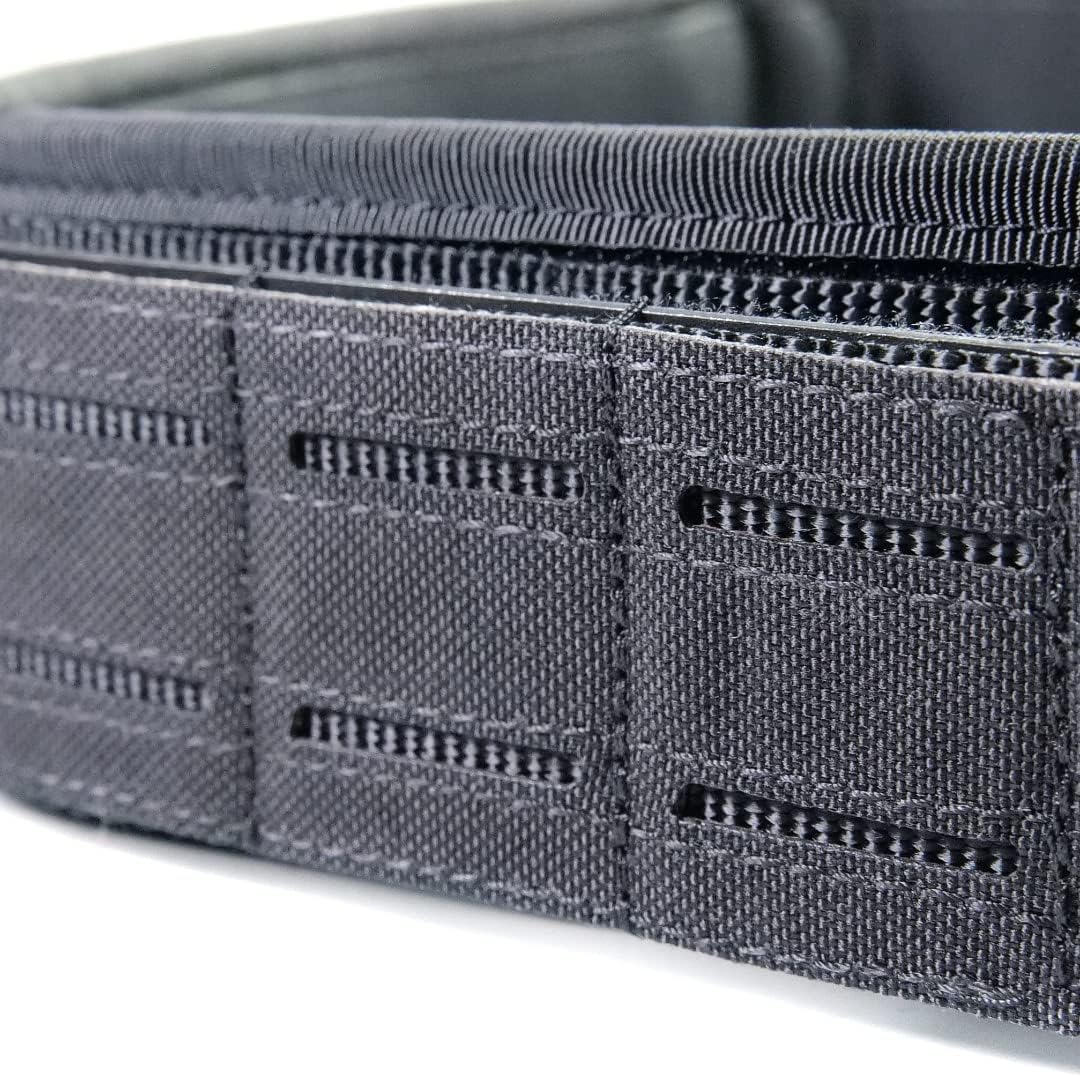 Tactical Molle Laser Cut Battle Belt Rig Padded Metal Buckle 32″ – 48 (Size: Regular)