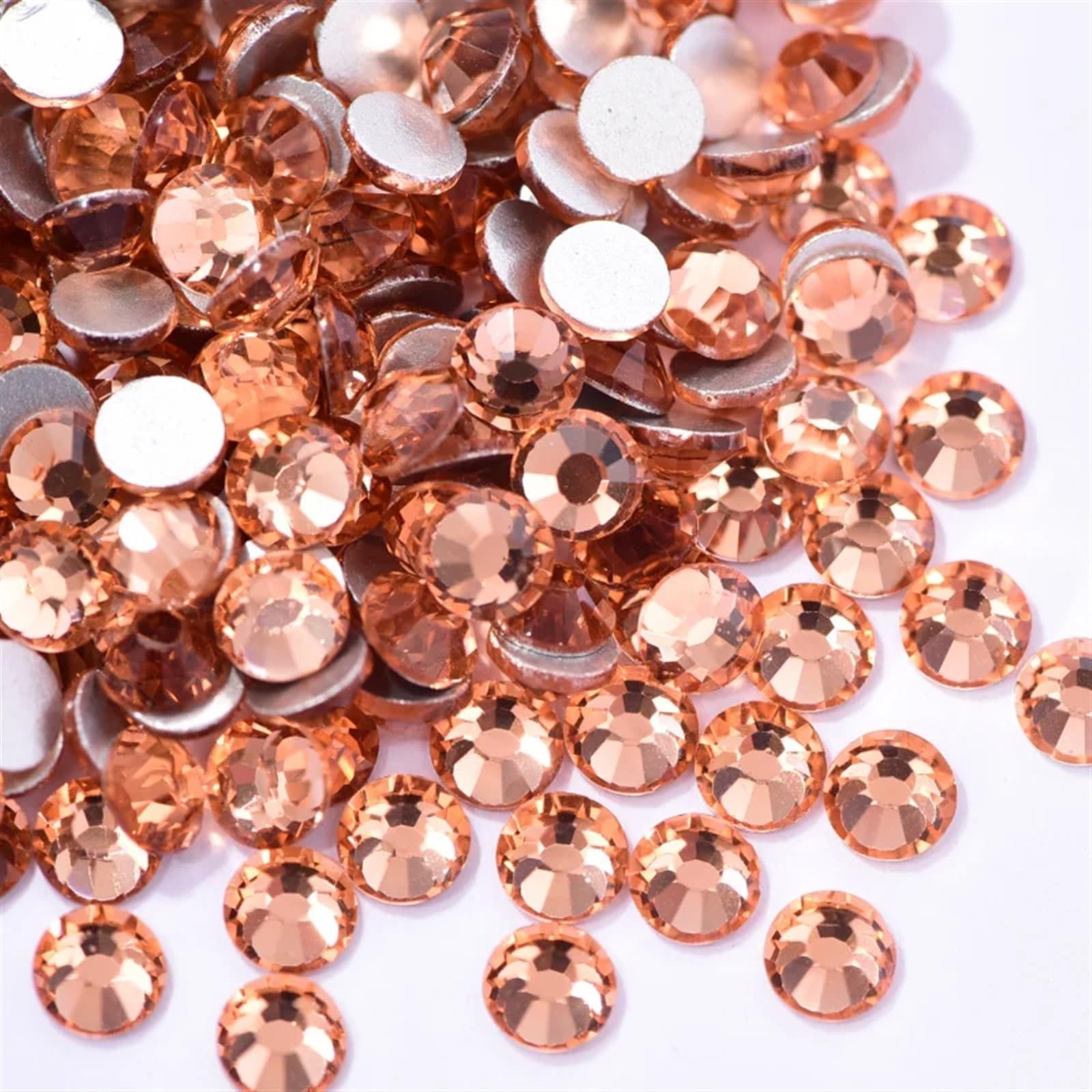 Trapano per unghie Strass in vetro Decorazioni for nail art con strass flatback non hotfix in vetro multicolore SS40 SS50 144 pezzi(Champagne,SS50-144pcs)