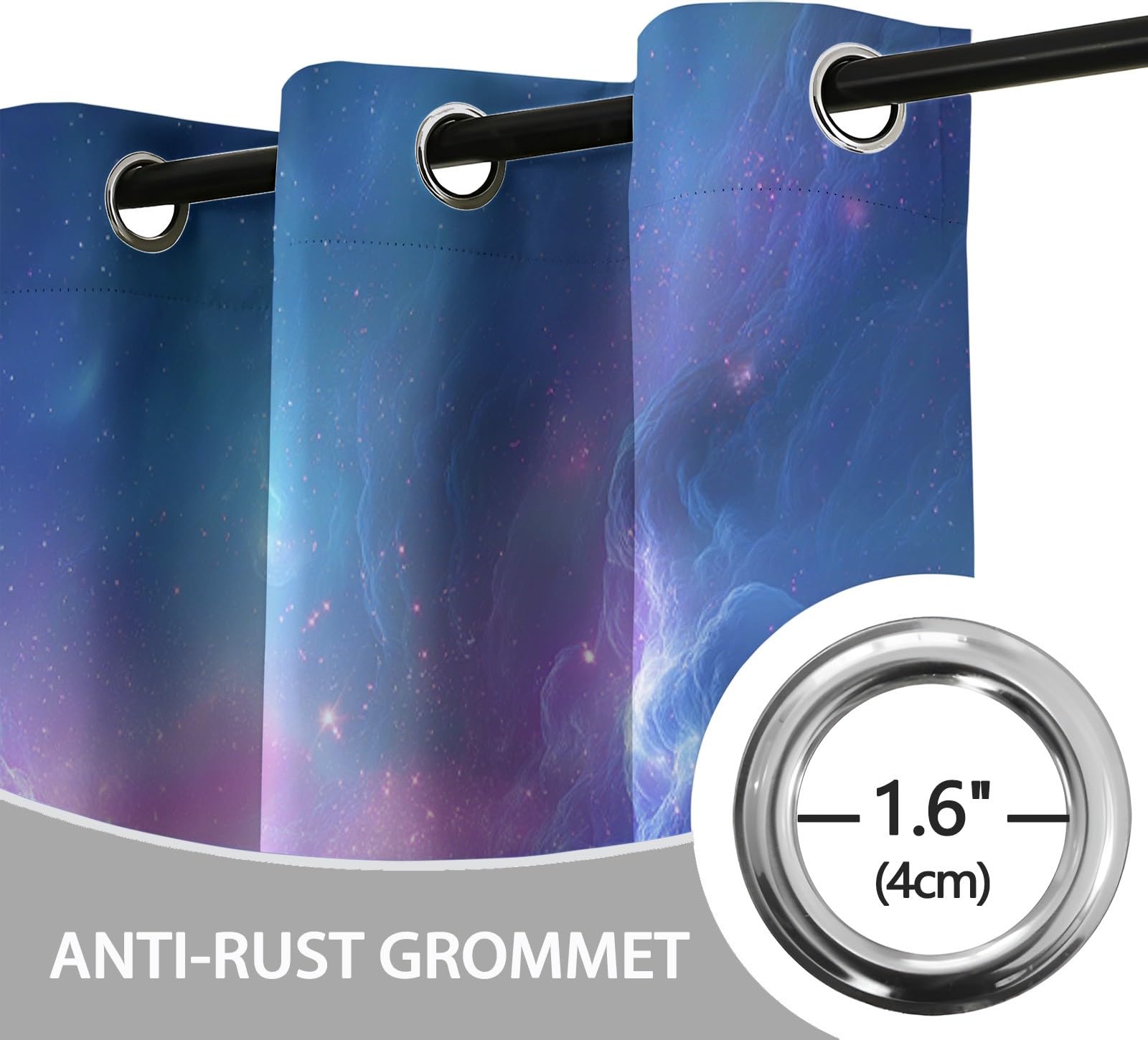 Vorhänge Blickdicht Traum Universum, Verdunkelungsvorhänge Gradient Nebel Gardinen mit Ösen 2er Set für Schlafzimmer Wohnzimmer Kinderzimmer Fensterdekoration H 245 x B 140 cm