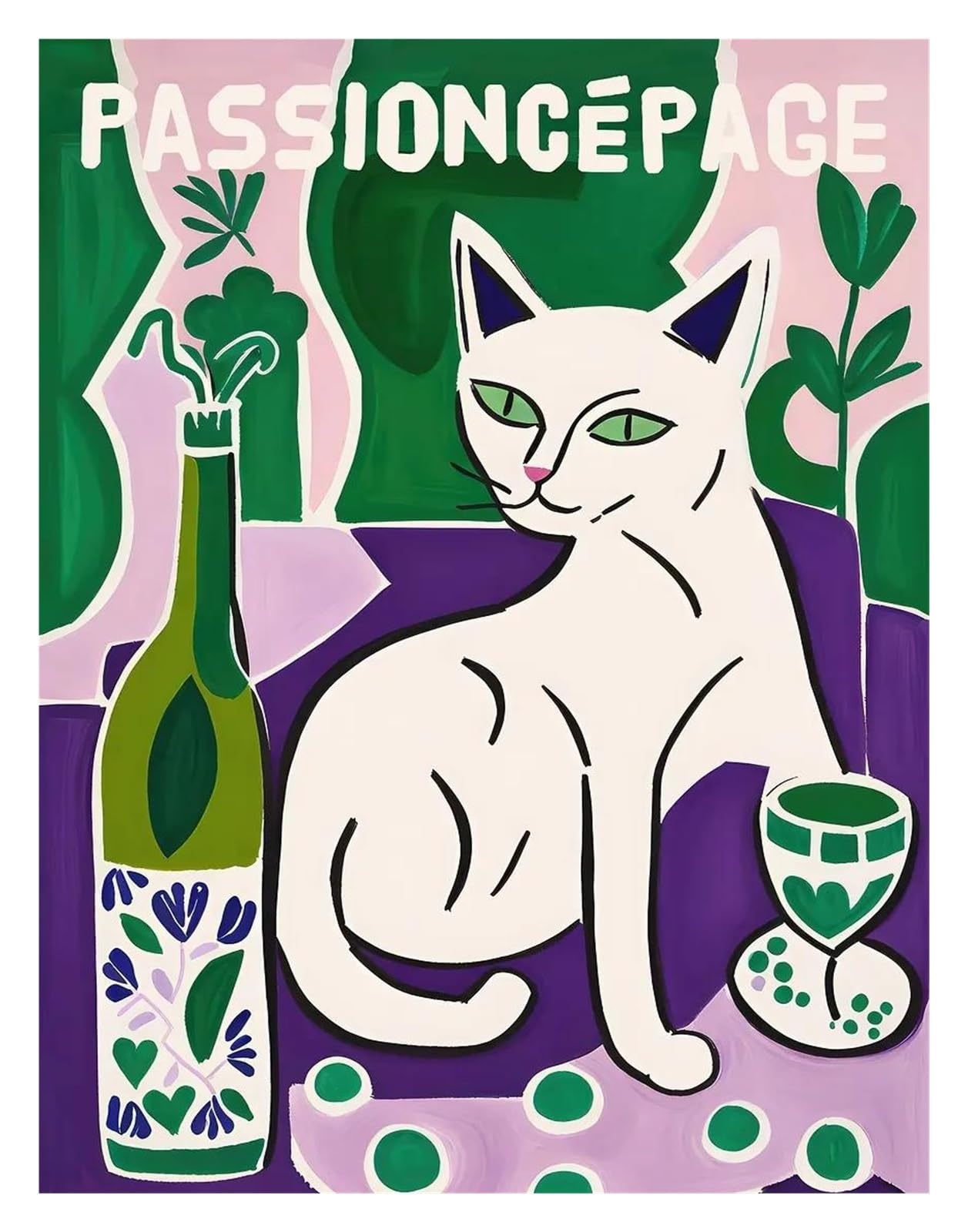 Xenite A Wall Rt Canvas Prints Funny Cats French Jazz Nd Wine Posters Reading Hobbies Cartoon Prints Canvas Painting Wall Rt Pictures Home Living Room Decor(,30X40cm)