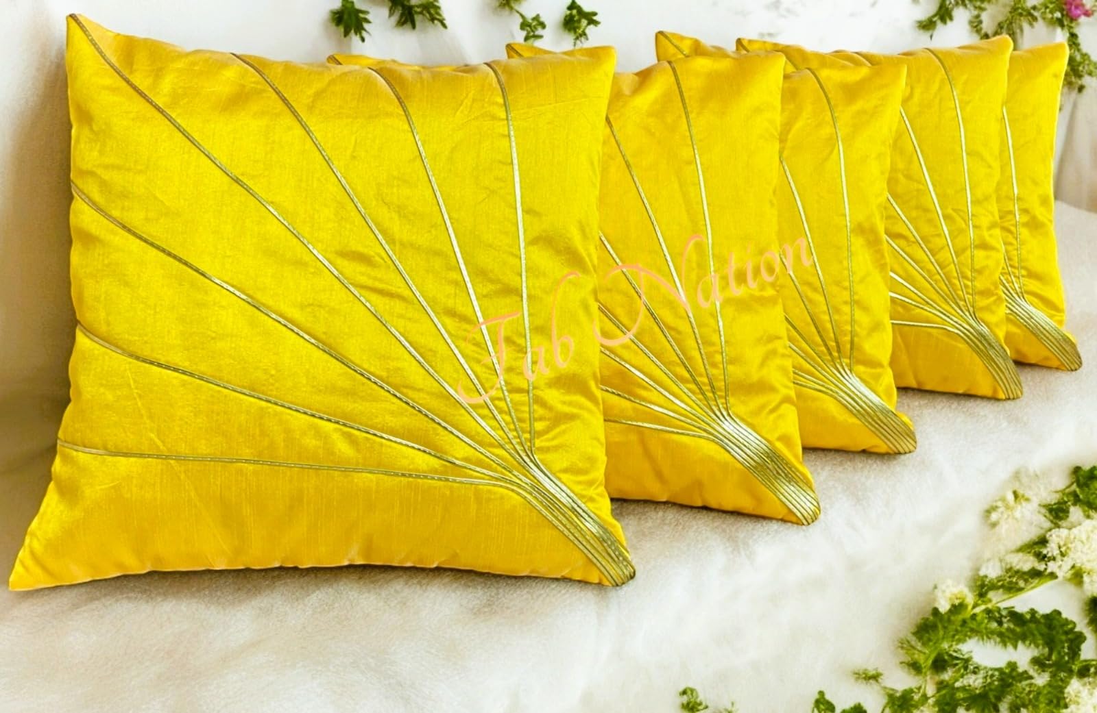 Multicolor Silk Cushion Covers - Set of 5 -26