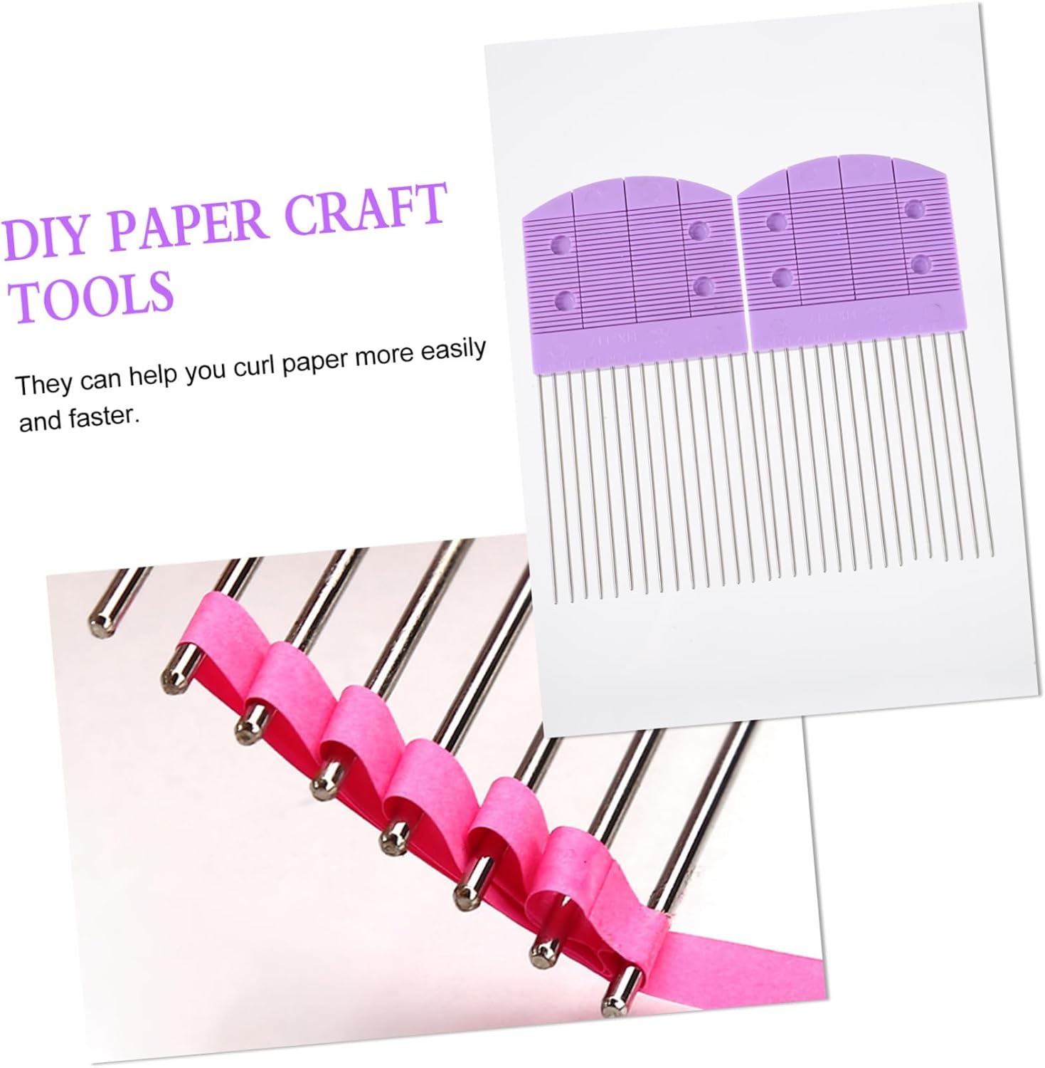 NUOBESTY 2Pcs Quilling Combs for Paper Crafting DIY Paper Flower Tools Essential Quilling Supplies for Beginners and Experts for Card Making and Scrapbooking