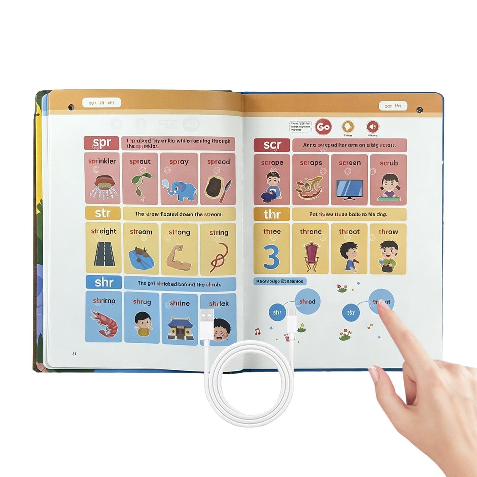 Libro Sonoro Per L'apprendimento - Giocattolo Educativo Inglese Parlante Interattivo Ricaricabile | Libro Di Fiabe Audio Per Bambini In Età Prescolare | Strumento Di Apprendimento Per Auto Da Viaggio