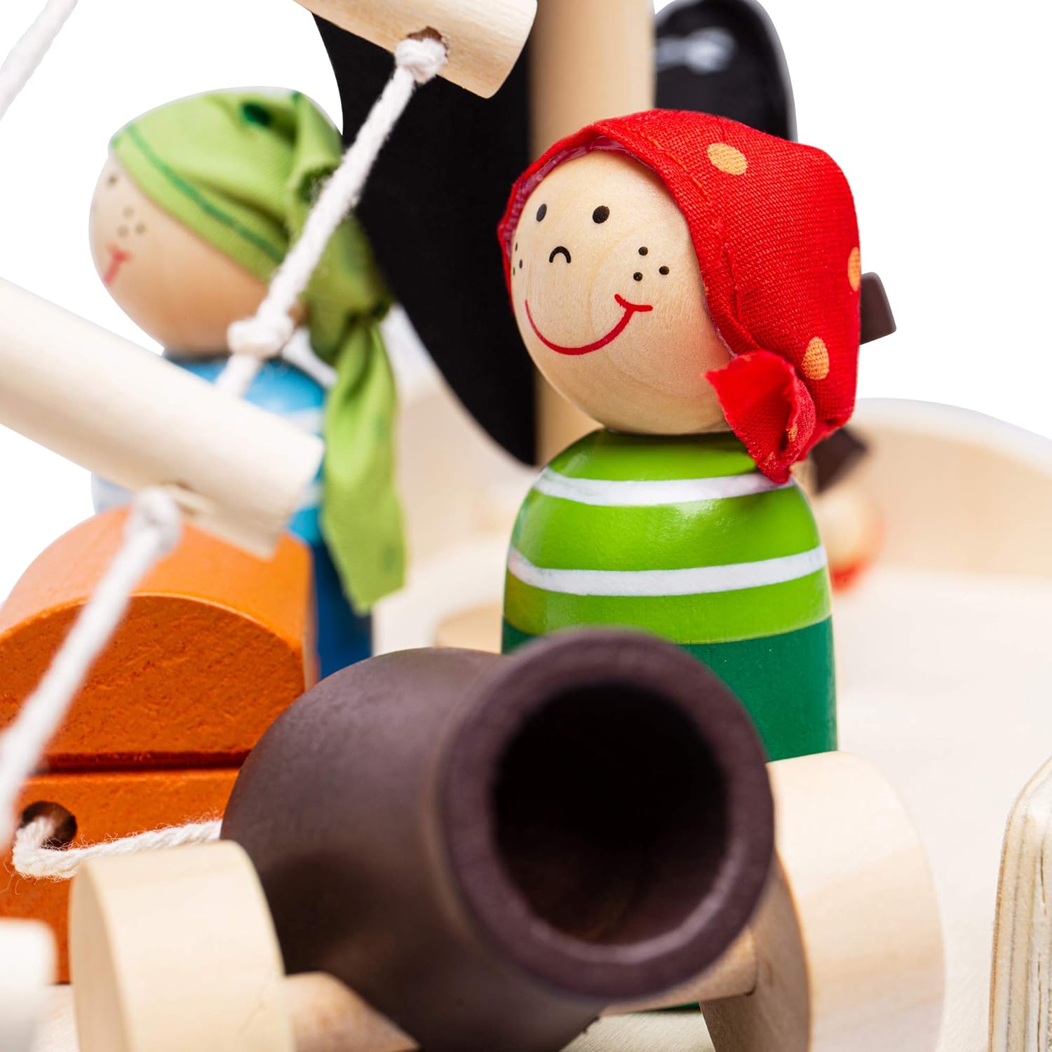 Bigjigs Toys Mini Pirate Ship Playset with Accessories