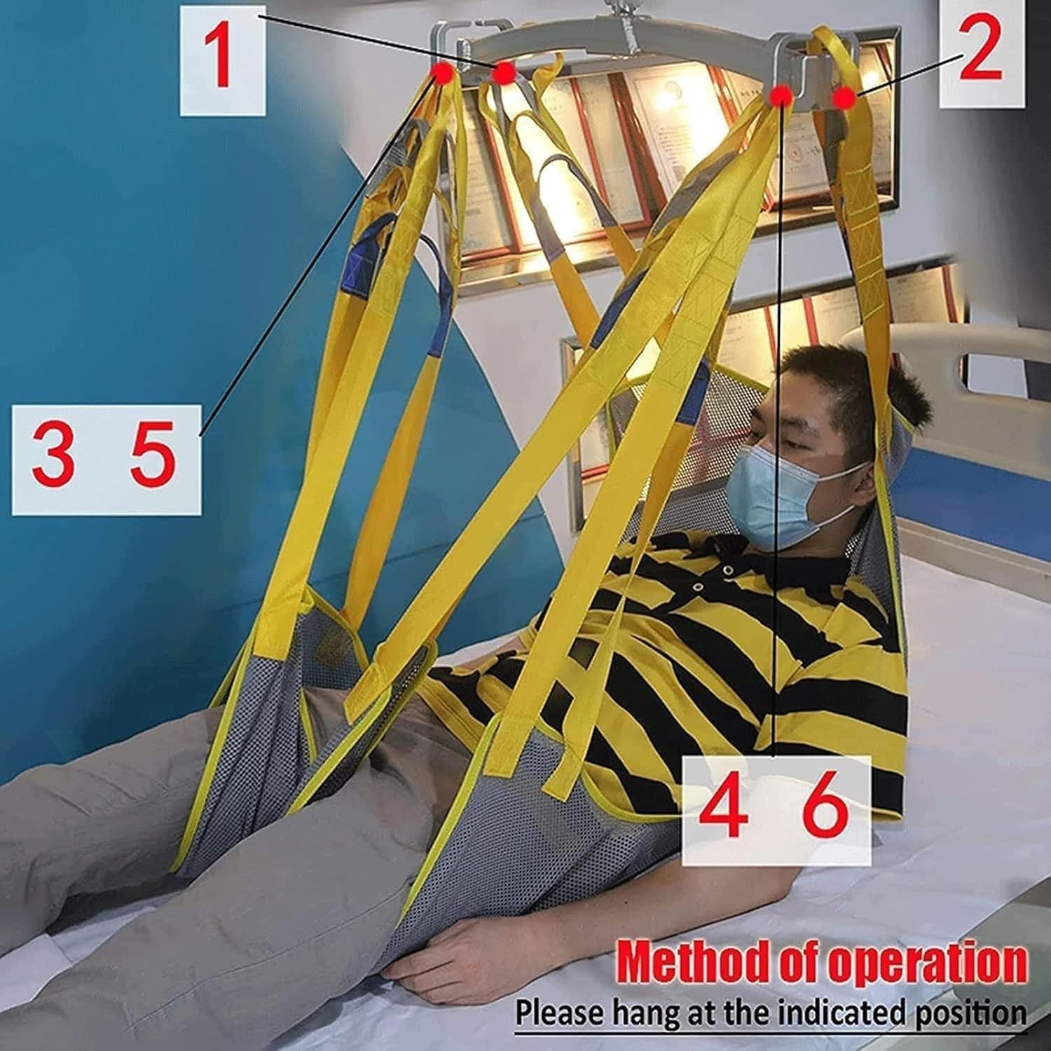 Arnés Universal Para Elevación De Pacientes, Cinturón De Seguridad Para El Traslado De Personas Mayores Y Discapacitadas, Material Transpirable Y Duradero, Fácil De Limpiar
