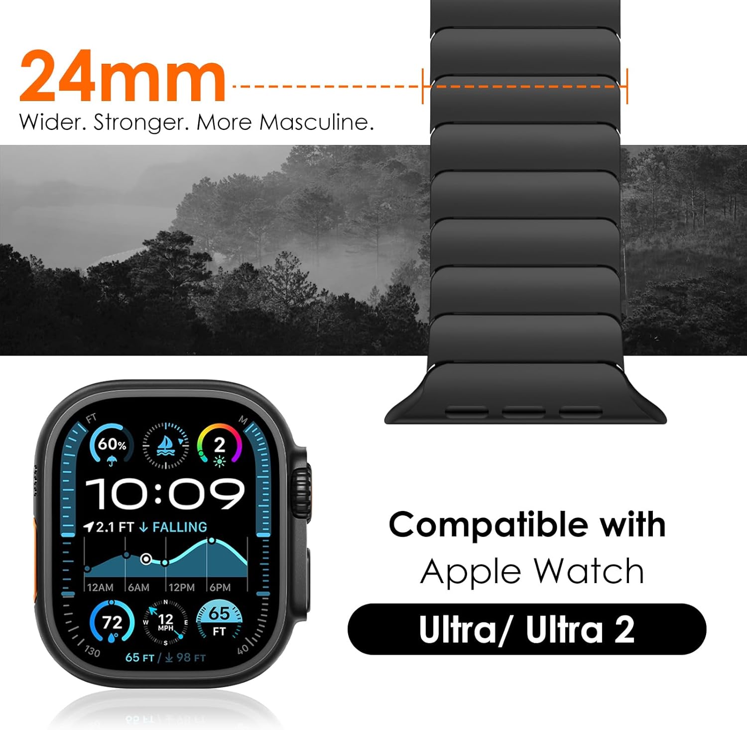 NewWays Titanium & Stainless Steel Link Bracelet for Apple Watch Band Ultra 3 2 1 Band 49mm Series11 10 46mm 42mm 45mm 44mm 41mm 40mm 38mm Series 3-11