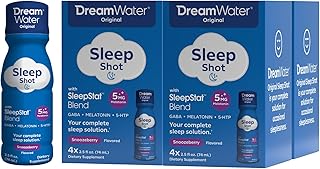 Dream Water Sleep Aid Supplement Liquid Shots; Melatonin 5mg, GABA, 5-HTP; 2.5 oz, Sleep Aids for Adults, Snoozeberry Flavor, 16 Count