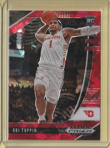 2020-21 Panini Prizm Draft Picks Prizms Red Ice #7 Obi Toppin - Rookie Year
